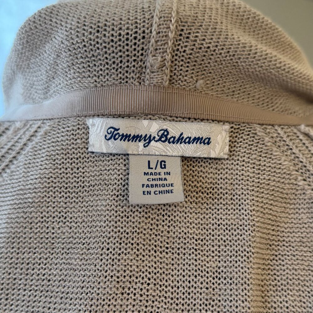 Tommy Bahama 100% Linen Hooded Button Front Sweater Size Large - Picture 4 of 5